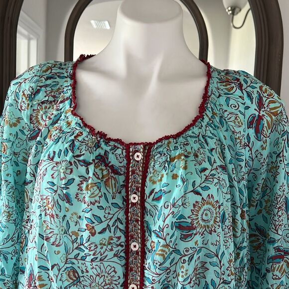 Poupette St. Barth Tesorino Mini Dress, Blue/ Red Trim, NWT, Size S/M - Picture 8 of 9